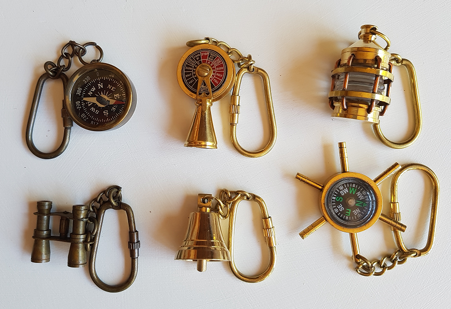 Brass Nautical Keychains,Brass Key Chains,Nautical Brass Keychain
