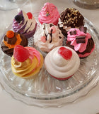 (a) Choc Jaffa goat's milk soap cupcake soap.