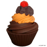 (a) Choc Jaffa goat's milk soap cupcake soap.