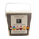 (a) Choc Jaffa goat's milk soap cupcake soap.
