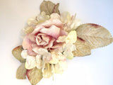 victorian Rose Posy. velvet flower posy.