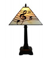12" square leadlight music symbol table lamp