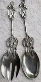 WS Handmade Silver Pewter Salad Servers