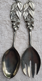 WS Handmade Silver Pewter Salad Servers