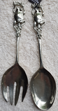 WS Handmade Silver Pewter Salad Servers