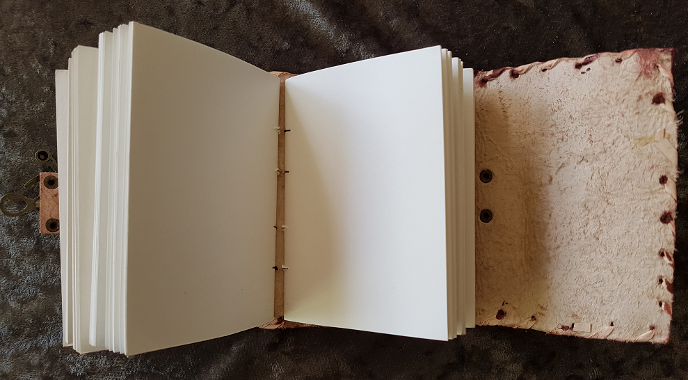 Handmade Embossed Leather Journal - Unlined Notebook Small