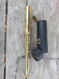 12 " Nautical Full Brass telescope With Royal Navy Tag and Black Leather Cover