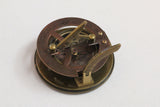ELLIOTT BROS LONDON BRASS AND COPPER SUNDIAL COMPASS WITH LEATHER CASE