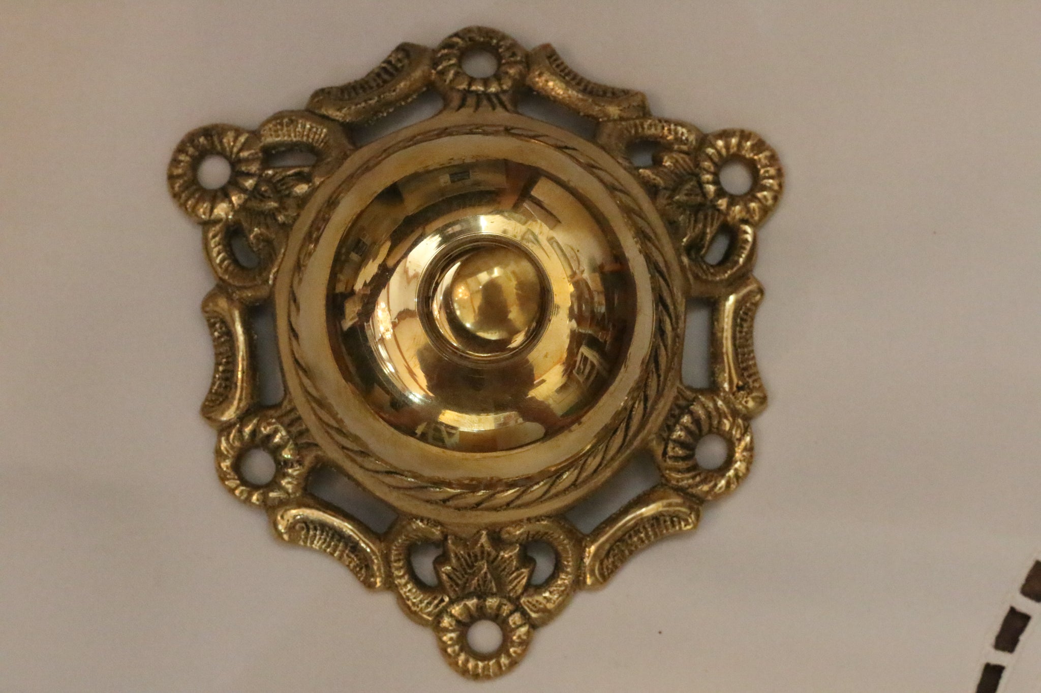 Solid Brass Ornate call Desk bell Etched Designer for Hotel