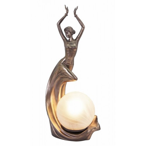 dancing lady figure with frosted glass ball
