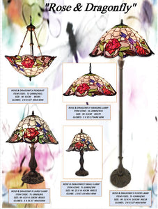 ROSE & DRAGONFLY - LEADLIGHT LAMPS