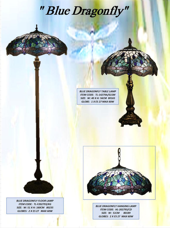 BLUE DRAGONFLY - LEADLIGHT LAMPS