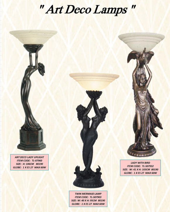 MEDIUM LARGE ART DECO - FLOOR LEADLIGHT LAMPS #note large items need special shipping