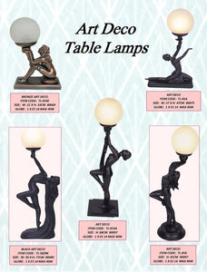 ART DECO - TABLE LEADLIGHT LAMPS