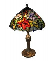 15" floral table lamp, fairy in flowers