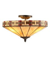 16" Leadlight multi-colour geometric semi-flush to ceiling lamp Shade.