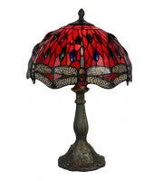 12" Red dragonfly table lamp