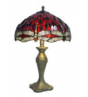 16" red dragonfly table lamp.