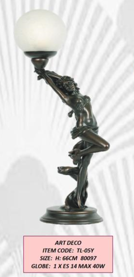 Art deco lady hot sale lamp table lamps