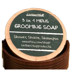 zz  Men’s Grooming 3in1 Soap. Natural, Organic & Handmade. Shampoo, Shave n Shower.