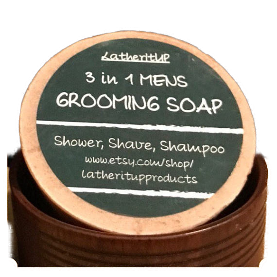 zz  Men’s Grooming 3in1 Soap. Natural, Organic & Handmade. Shampoo, Shave n Shower.