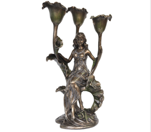 CANDLE HOLDER - LADY WITH CALLA LILY.