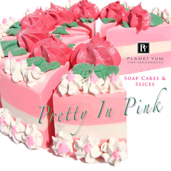 a slice - Pretty In Pink Goat’s Milk Soap Cake Slices (slice only, full cake on request)