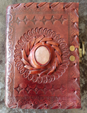 Small - Leather Cover Journals - LD-21 -SIDE CLIP WITH STONE