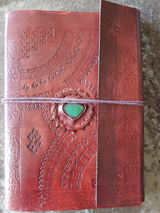 Large - Leather Cover Journals – LD-010 DRAW STRING WITH STONE