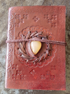 Small - Leather Cover Journals – LD-002 DRAW STRING TIE WITH STONE